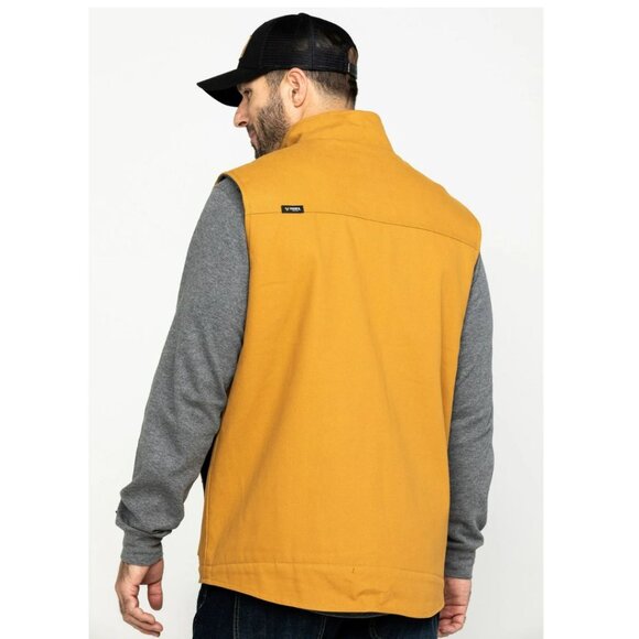 HAWX Men's Khaki Canvas Faux Sherpa Lined Work Vest, Light Brown/Tan - 2XL - Picture 14 of 16